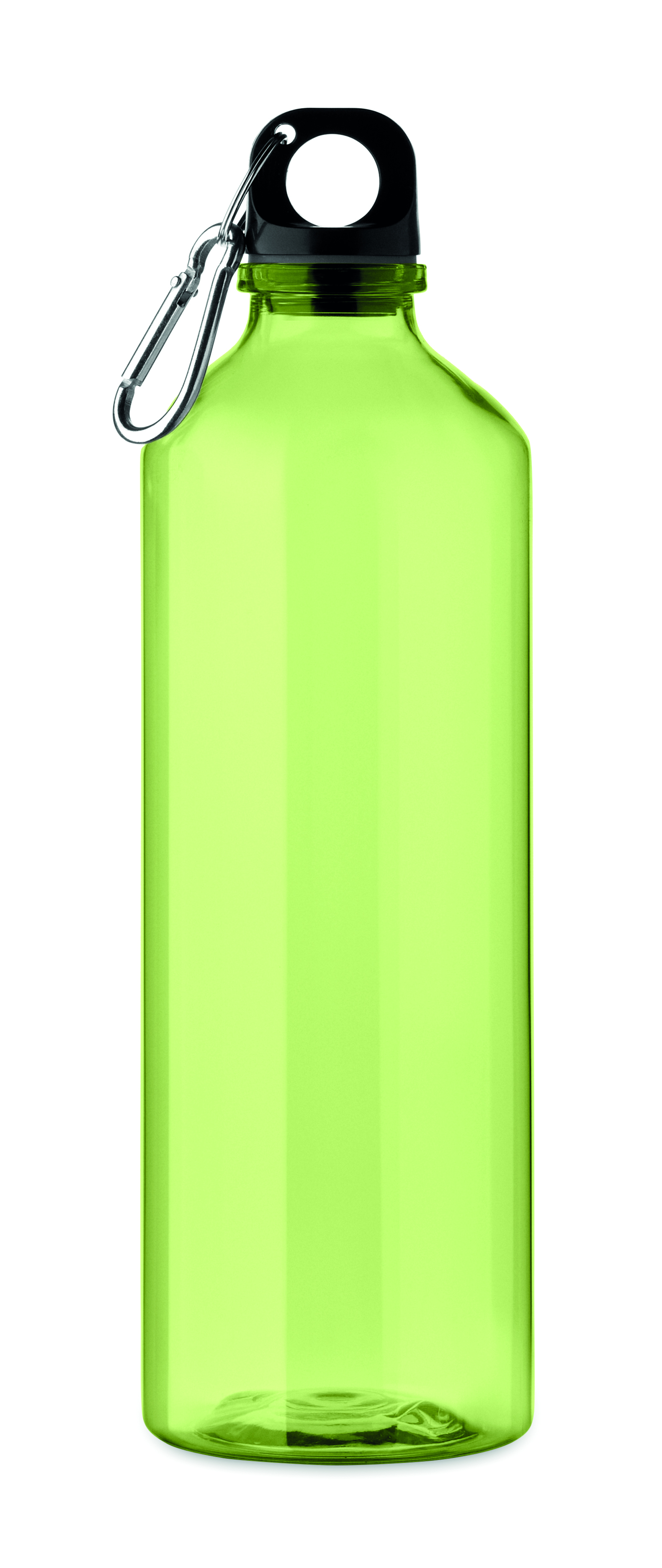 Gourde RPET 750 ml personnalisée avec mousqueton Moss vert lime transparent